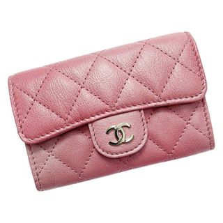 シャネル(CHANEL)の☆☆CHANEL シャネル クラシックフラップ カードケース ピンク コインケース マトラッセ ラムスキン レディース ゴールド金具(財布)