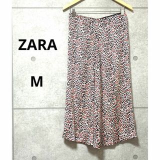 ザラ(ZARA)の☆ザラZARA☆ヒョウ柄スカート　フレアスカート　前スリット　バックファスナー(ロングスカート)