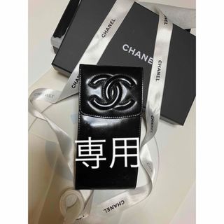 シャネル(CHANEL)のCHANEL ヴィンテージ マチ付き眼鏡／サングラスケース ココマーク ブラック(ポーチ)