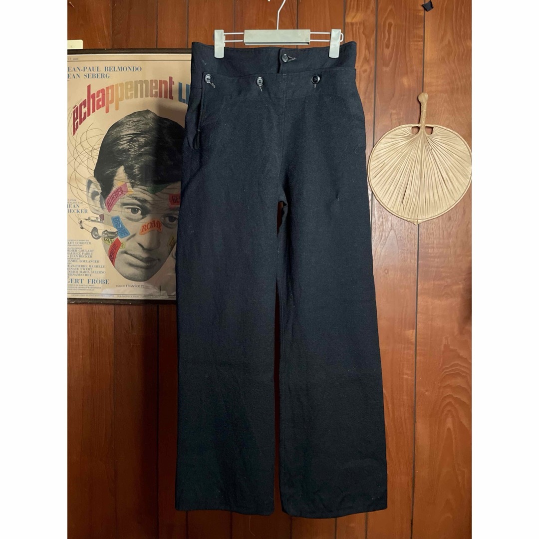 vintage 60s navy ウールセーラーパンツ メンズのパンツ(スラックス)の商品写真