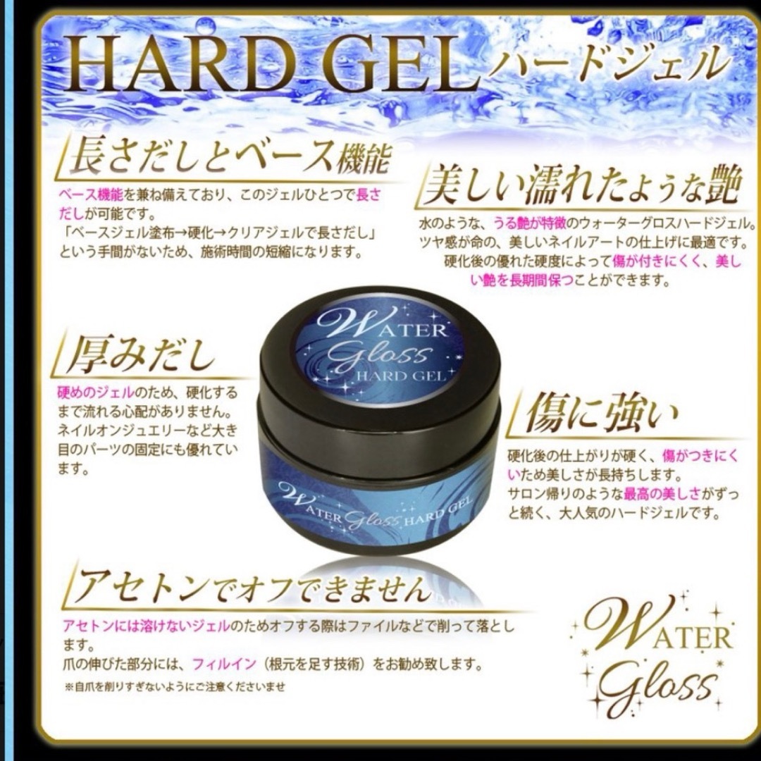 ウォーターグロスジェル ハードジェル 30g 3個 トップジェル ネイル コスメ/美容のネイル(ネイルトップコート/ベースコート)の商品写真