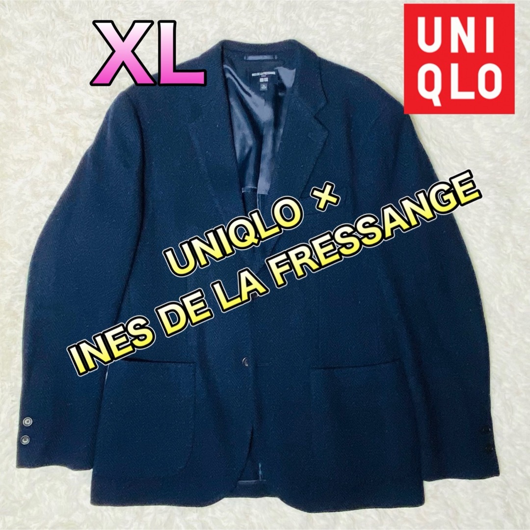 UNIQLO(ユニクロ)のユニクロ × イネス メンズ ジャケット ネイビー XLサイズ メンズのジャケット/アウター(テーラードジャケット)の商品写真