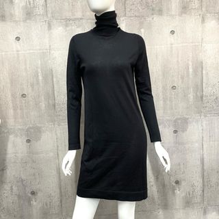 エルメス(Hermes)の【在庫一掃】HERMES エルメス ワンピース ニット 薄手 ヴィンテージ タートルネック アパレル 服 XS ブラック 黒 カシミヤ  シルク   レディース 人気 秋 冬【中古品】(カーディガン)