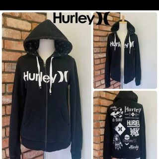 ハーレー(Hurley)の定価1.2万程　ハーレー　パーカー　レディース　スカル　バックプリント　M(パーカー)