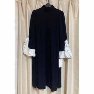 マメ(mame)の新品mame Lace Cuffs A-Line High Neck Dress(ひざ丈ワンピース)