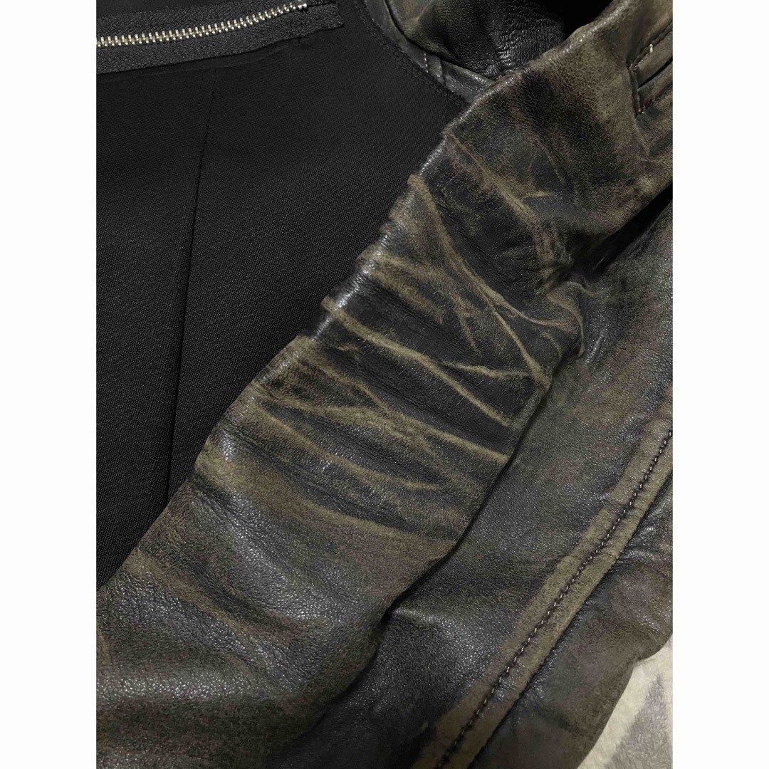 UNDERCOVER(アンダーカバー)のundercover 07ss パープル期　レザー切り替え　ジャケット メンズのジャケット/アウター(レザージャケット)の商品写真