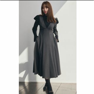 ハーリップトゥ(Her lip to)のherlipto Striped Jumper Skirt(ロングワンピース/マキシワンピース)