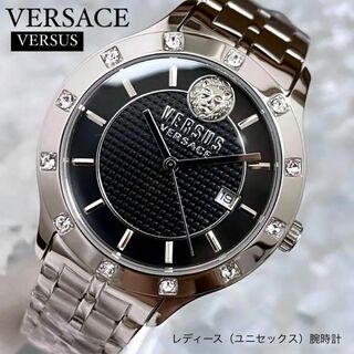 人気 ヴェルサス ヴェルサーチレディース腕時計 新品箱付き 高級 シルバー 黒