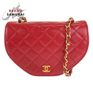 シャネル(CHANEL)のCHANEL シャネル マトラッセ ココマーク レッド 赤 ゴールド金具 ラムスキン チェーンショルダーバッグ レディース 404173 【中古】(ショルダーバッグ)