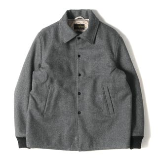 At LAST&CO アットラスト ジャケット サイズ:42 BUTCHER PRODUCTS メルトンウール スタジャン アワードジャケット Award Jacket グレー アウター ブルゾン コート【メンズ】【中古】(スタジャン)