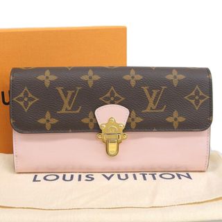 ルイヴィトン(LOUIS VUITTON)の【本物保証】 箱・布袋付 新品同様 ルイヴィトン LOUIS VUITTON モノグラム ポルトフォイユ チェリーウッド 金具付長財布 M61719(財布)