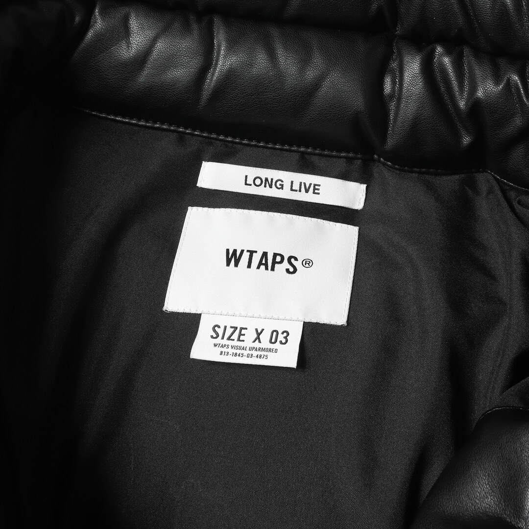 W)taps(ダブルタップス)の美品 WTAPS ダブルタップス ジャケット サイズ:L 21AW フェイクレザー 中綿 ジップ ジャケット TTL / JACKET SYNTHETIC ブラック 黒 アウター ブルゾン コート【メンズ】【中古】 メンズのジャケット/アウター(その他)の商品写真