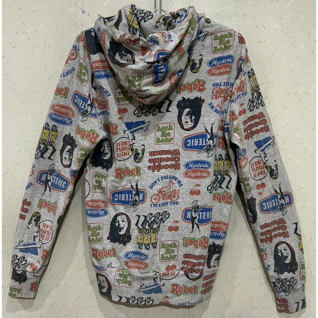 HYSTERIC GLAMOUR(ヒステリックグラマー)の＊ヒステリックグラマー 総柄 HYSガール ジップアップ パーカー M メンズのトップス(パーカー)の商品写真