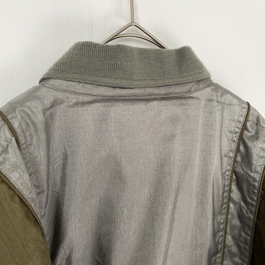 【ブルゾン　バイカラー　光沢感　モスグリーン　緑　古着】 メンズのジャケット/アウター(ブルゾン)の商品写真