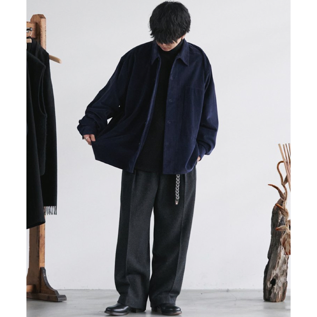 LIDNM / WOOL FLEECE TUCK PANTS