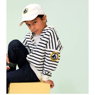 PETIT BATEAU - プチバトー　ボーダー　ジップアップ　カーディガン　スウェット　スエット