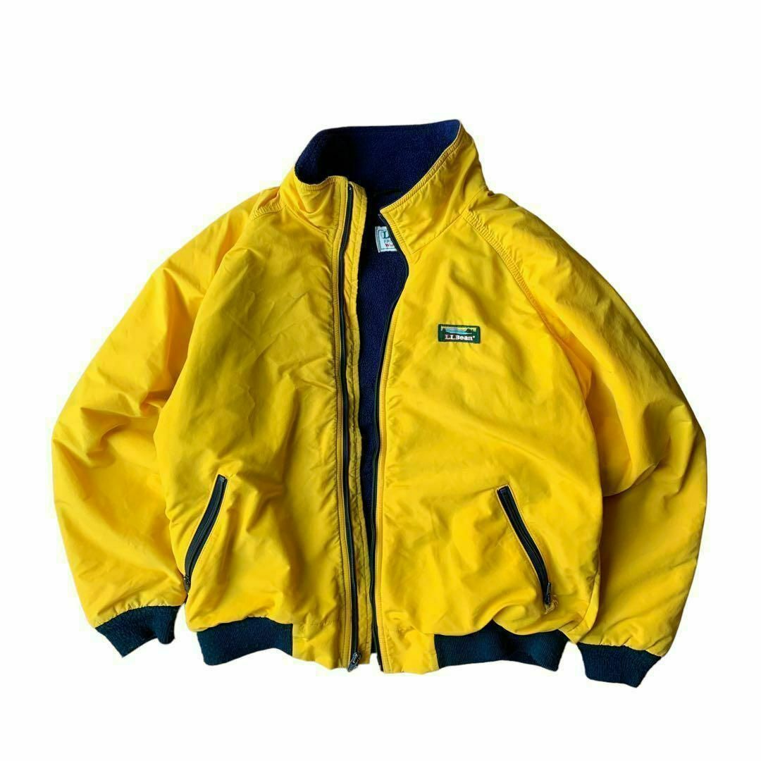 L.L.Bean(エルエルビーン)の80s L.L.Bean ウォームアップジャケット イエロー 中フリース メンズのジャケット/アウター(ブルゾン)の商品写真