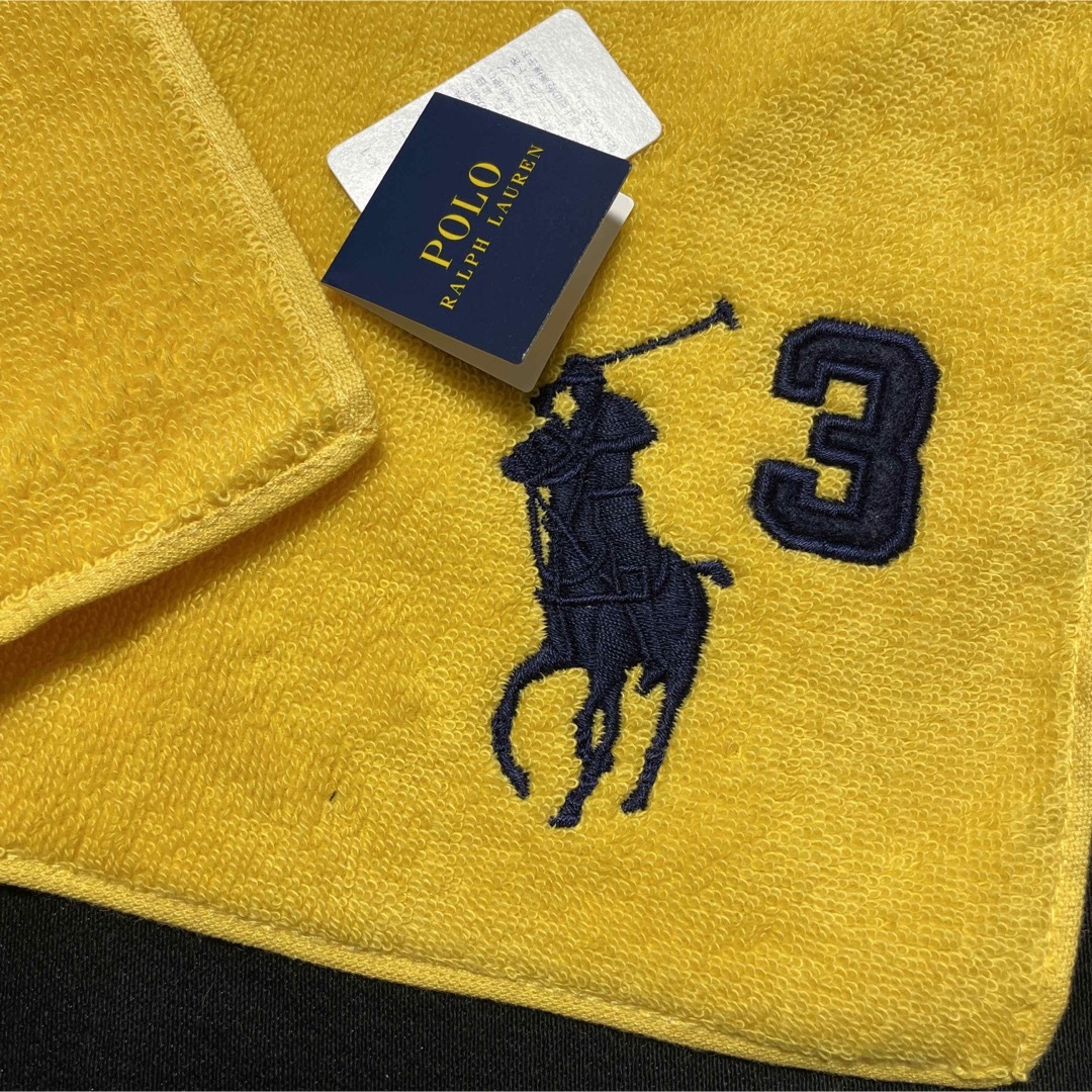 POLO RALPH LAUREN(ポロラルフローレン)の新品　タグ付き　ポロラルフローレン　ホース刺繍　タオルハンカチ　3枚 メンズのファッション小物(ハンカチ/ポケットチーフ)の商品写真