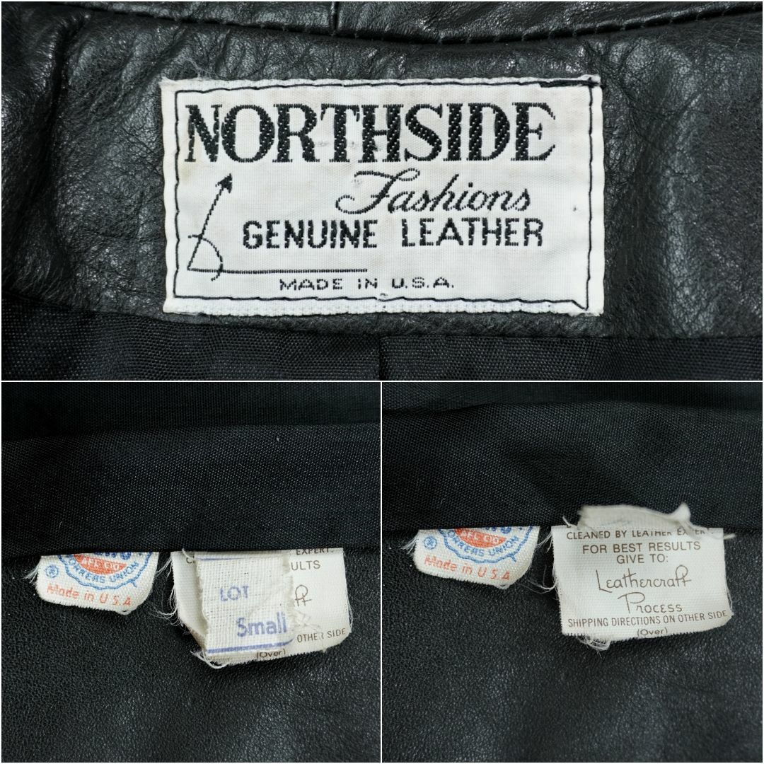 NORTHSIDE LEATHER COAT 1980s SMALL＊実寸サイズ775625955