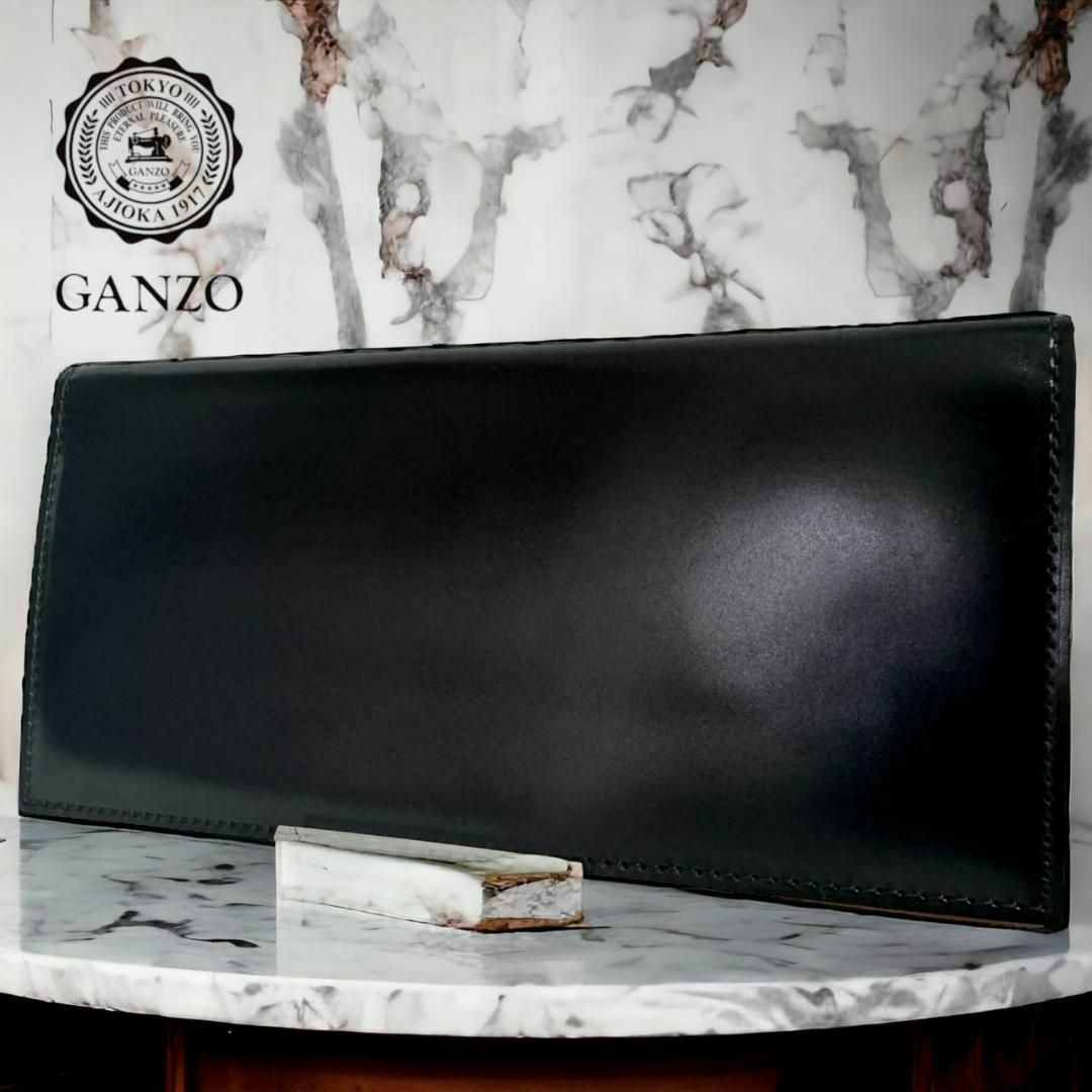 GANZO(ガンゾ)の【訳あり】ガンゾ　コードバン　通しマチ長財布　ブラック メンズのファッション小物(長財布)の商品写真