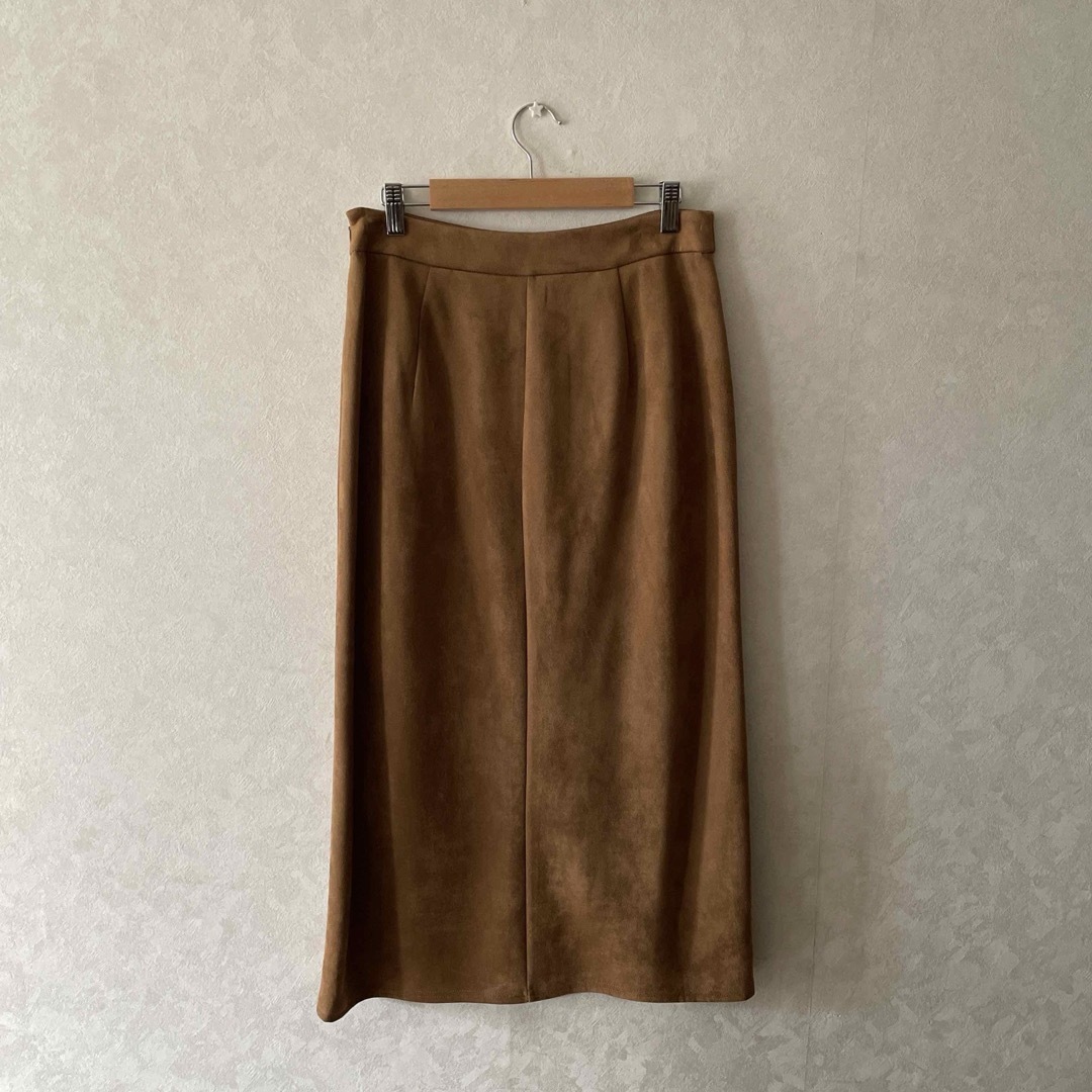 GU(ジーユー)のGU ジーユー レディース スエードタッチナローミディスカートQ Lサイズ レディースのスカート(ロングスカート)の商品写真