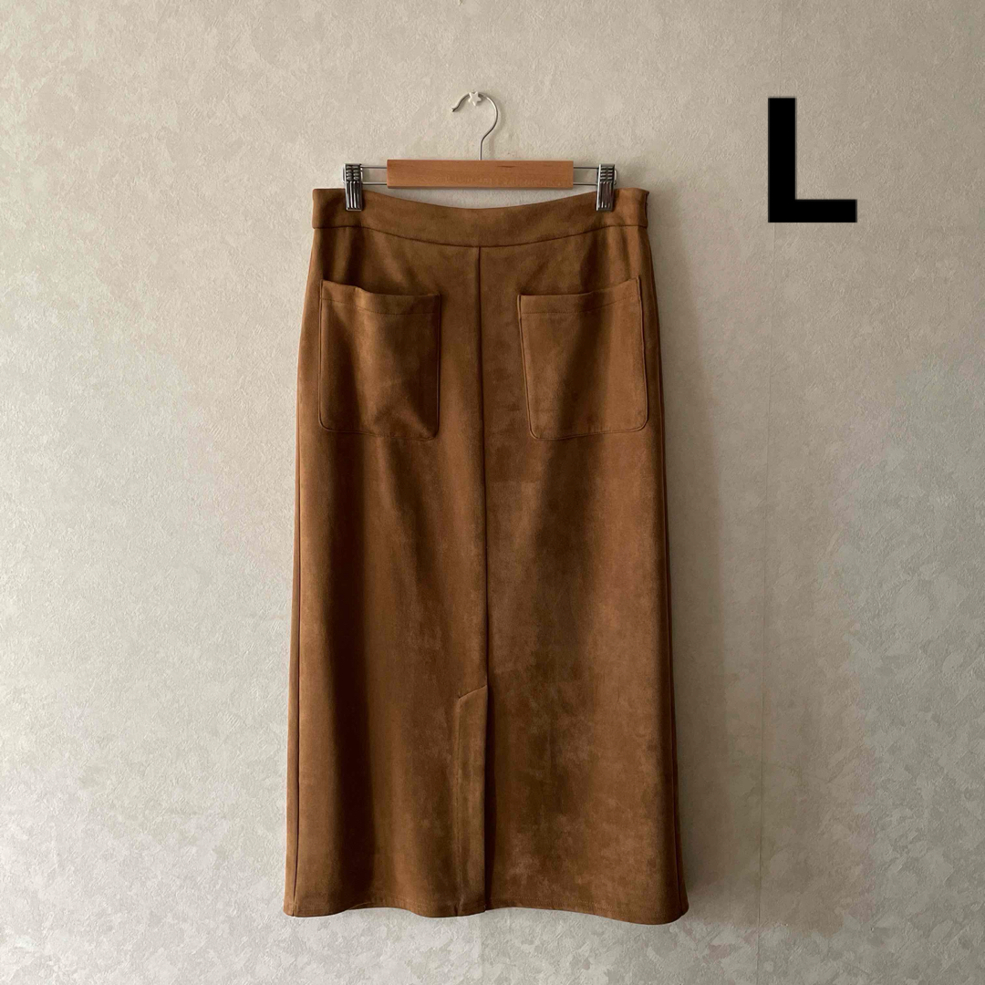 GU(ジーユー)のGU ジーユー レディース スエードタッチナローミディスカートQ Lサイズ レディースのスカート(ロングスカート)の商品写真