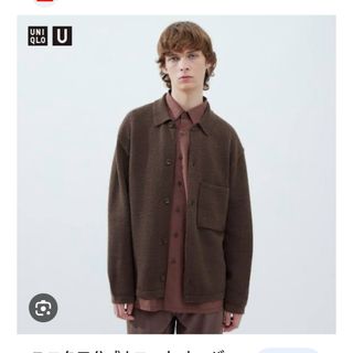 ユニクロ(UNIQLO)の新品　ニットオーバーシャツジャケット(ニット/セーター)