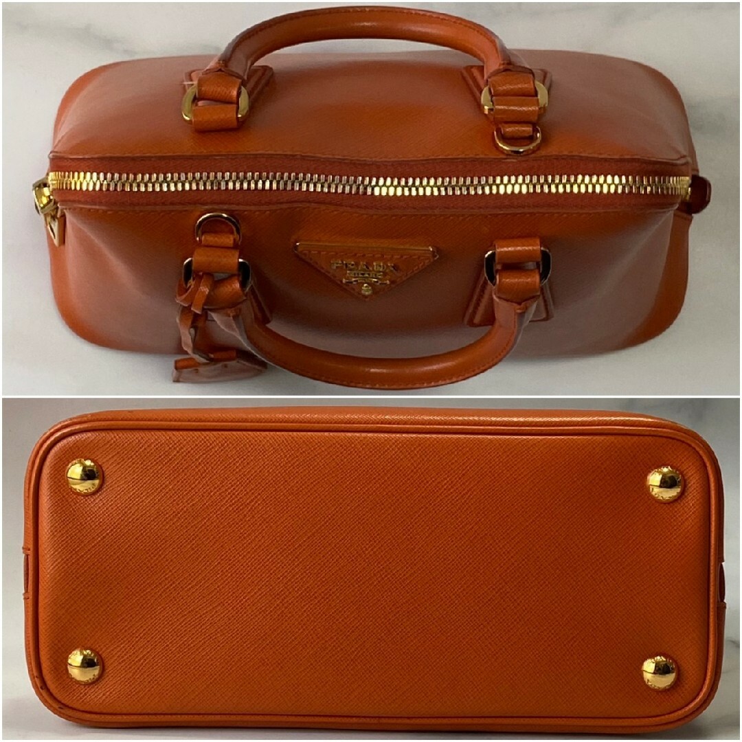PRADA(プラダ)のPRADA プラダ　サフィアノレザー　2wayバッグ　オレンジ レディースのバッグ(ハンドバッグ)の商品写真