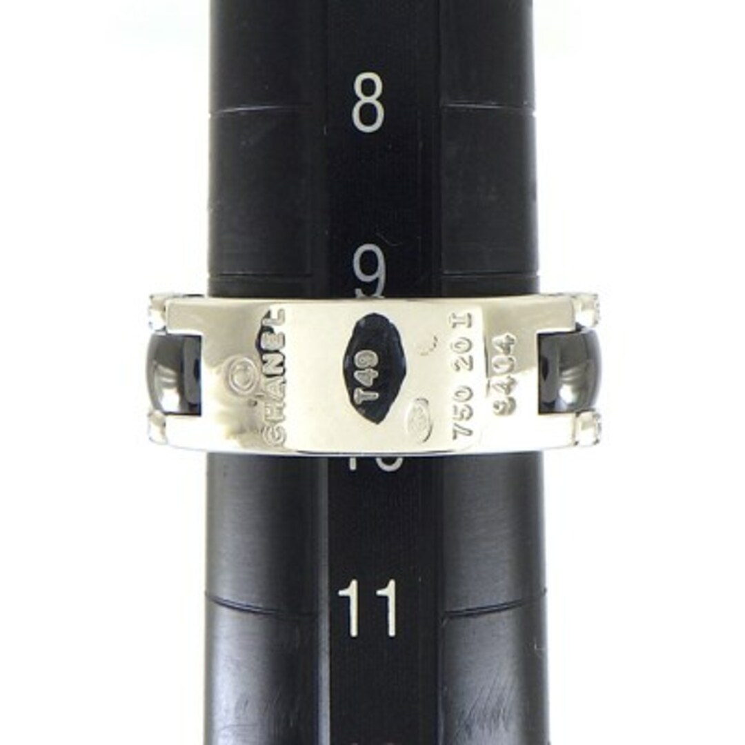 CHANEL(シャネル)のシャネル CHANEL リング ウルトラ コレクション J1728 フルサークル ダイヤモンド K18WG ブラック セラミック 黒 9.5号 / #49 【中古】 レディースのアクセサリー(リング(指輪))の商品写真
