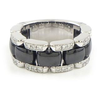 シャネル(CHANEL)のシャネル CHANEL リング ウルトラ コレクション J1728 フルサークル ダイヤモンド K18WG ブラック セラミック 黒 9.5号 / #49 【中古】(リング(指輪))