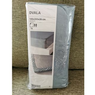 IKEA イケア　DVALA ボックスシーツ 140x200x26 くすみブルー(シーツ/カバー)