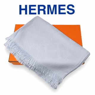 エルメス(Hermes)のエルメス カシミヤ シルク ニューリブリスストール グレー ユニセックス(ストール/パシュミナ)