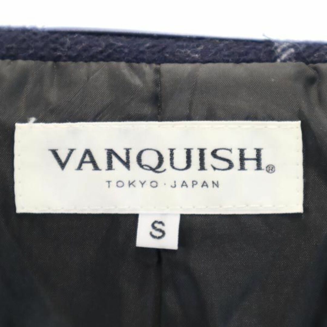 VANQUISH(ヴァンキッシュ)のヴァンキッシュ チェスターコート S ネイビー VANQUISH メンズ 古着 【231214】 メンズのジャケット/アウター(チェスターコート)の商品写真