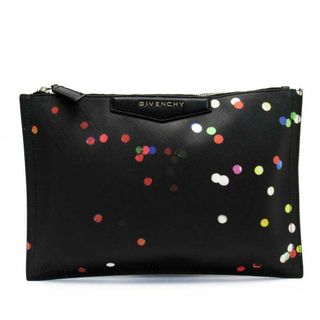 ジバンシィ GIVENCHY クラッチバッグ マルチケース レザー ブラック×マルチカラー ユニセックス 送料無料【中古】 t15616