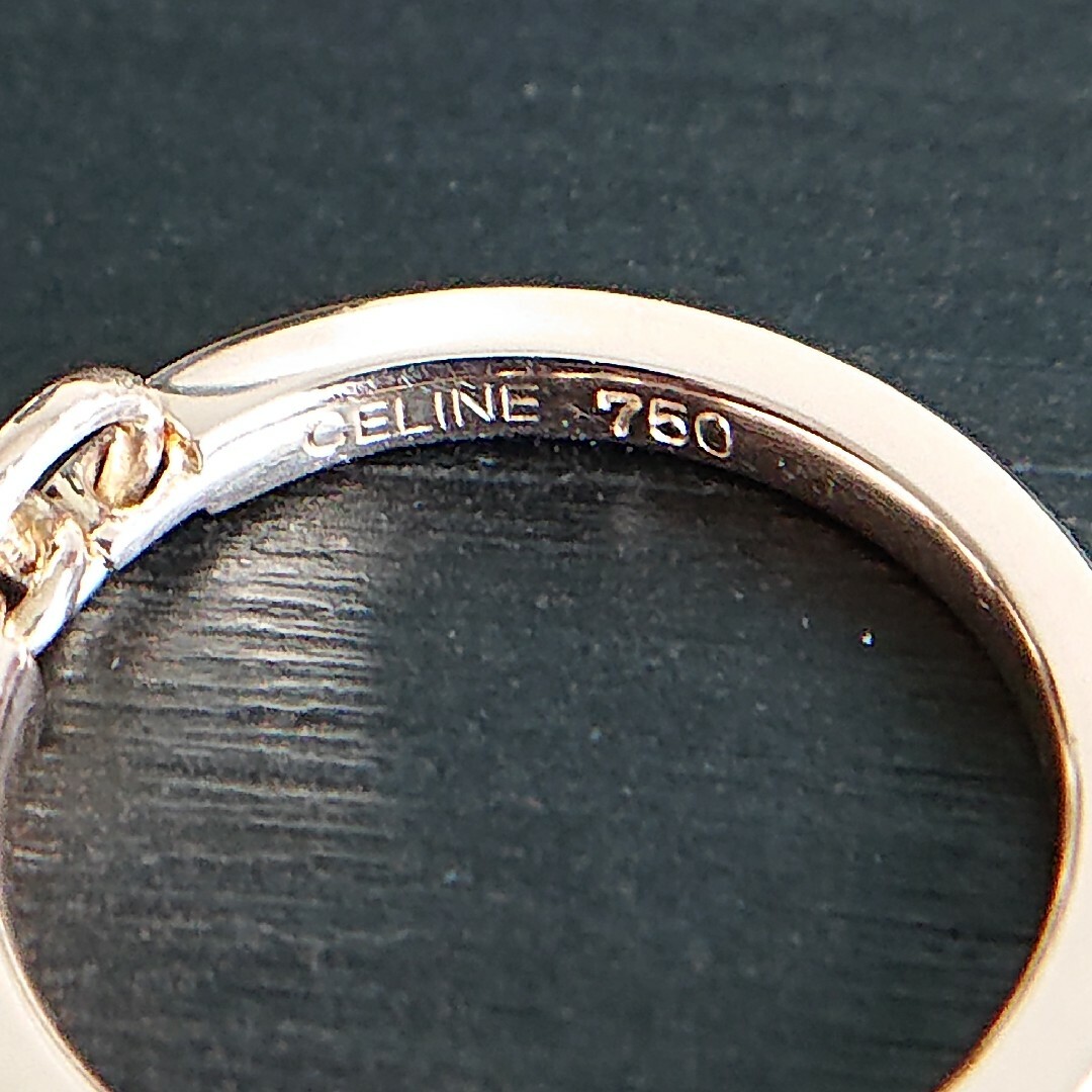 celine(セリーヌ)のCELINE セリーヌ ロゴ プレート 750（K18）リング 9号 レディースのアクセサリー(リング(指輪))の商品写真