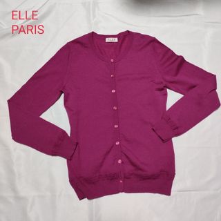 エル(ELLE)のELLE PARIS  カーディガン　ウール　ニット　イトキン　薄手(カーディガン)