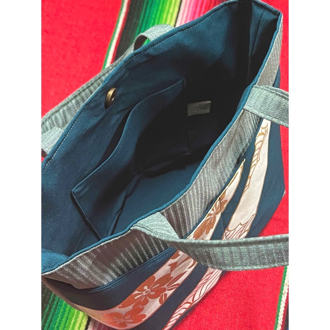 新品　リメイク　トートバッグ&がまぐち　セット ハンドメイドのファッション小物(バッグ)の商品写真