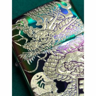 ジッポー(ZIPPO)の辰年ジッポ　スペクトラム マルチカラー 昇り龍・名前・梵字zippo倶利伽羅竜王(タバコグッズ)