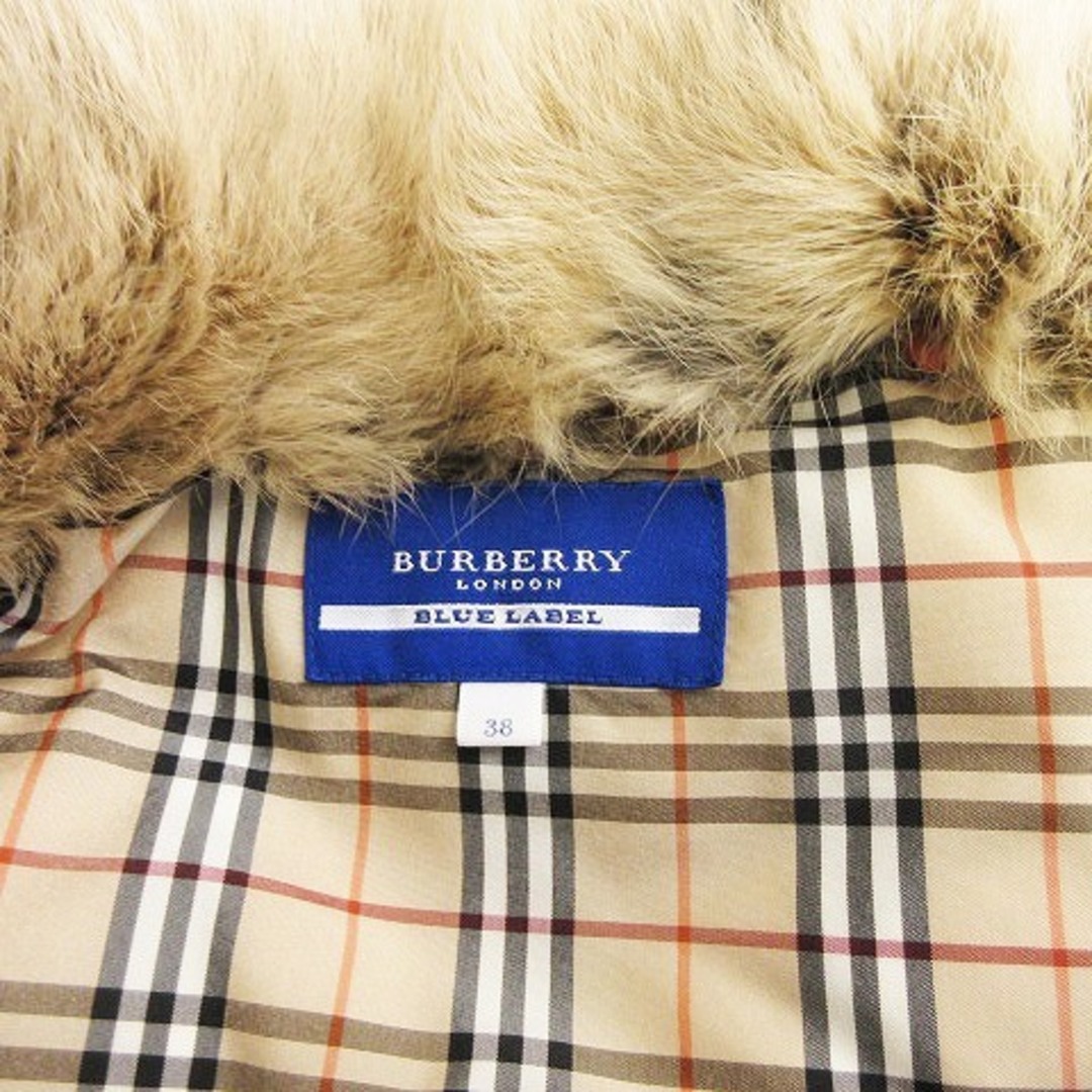 BURBERRY BLUE LABEL(バーバリーブルーレーベル)のバーバリーブルーレーベル ダウンベスト 裏チェック オレンジ 38 ■ECS レディースのジャケット/アウター(ダウンベスト)の商品写真