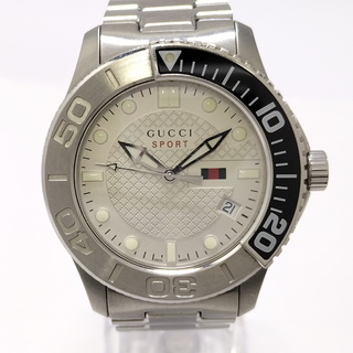 グッチ(Gucci)のGUCCI Gタイムレス メンズ 腕時計 クオーツ SS アイボリー文字盤(腕時計(アナログ))