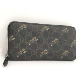 グッチ(Gucci)のGUCCI ラウンドファスナー長財布 タイガープリント GGスプリーム(財布)