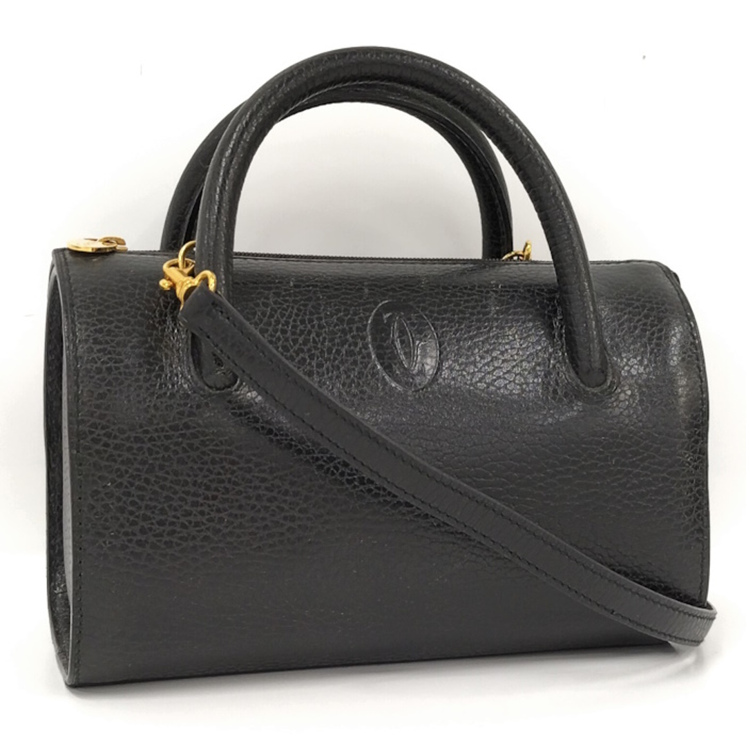 Cartier - Cartier 2WAY ミニボストンバッグ レザー ブラックの Cartier - Cartier 2WAY ミニボストンバッグ レザー ブラックの