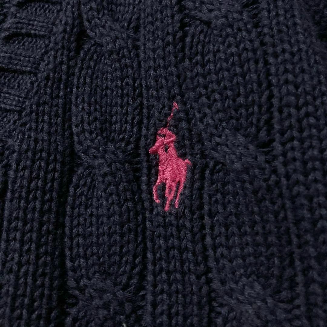 Ralph Lauren - ラルフローレン Vネックケーブルニット ピュア