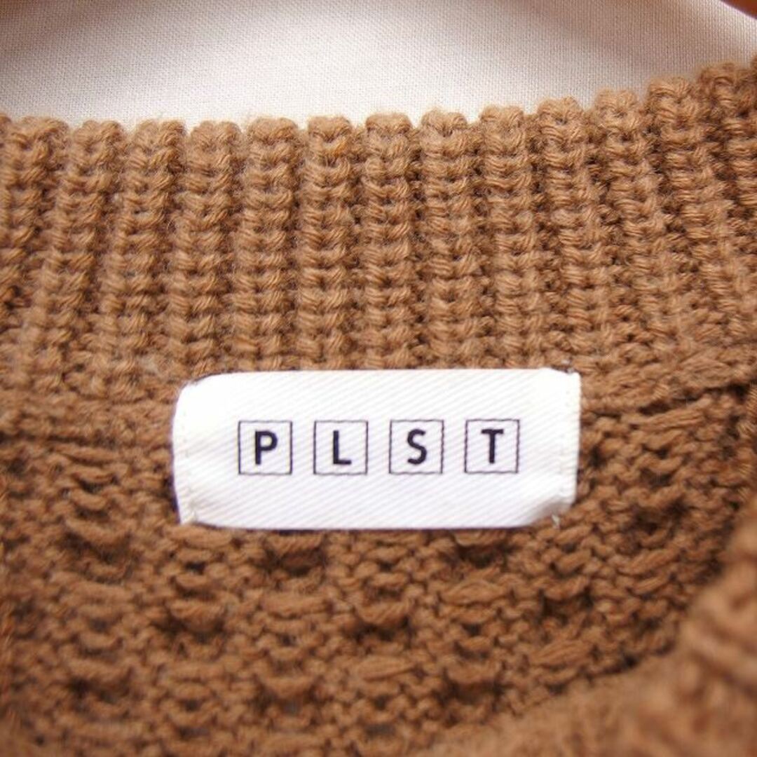 PLST(プラステ)のプラステ PLST ケーブル編み ニット セーター 長袖 ウール混 M キャメル レディースのトップス(ニット/セーター)の商品写真