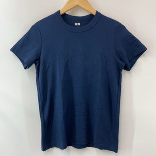 ユニクロ(UNIQLO)のUNIQLO レディース ユニクロ Tシャツ　半袖　ネイビー　無地(Tシャツ/カットソー(七分/長袖))