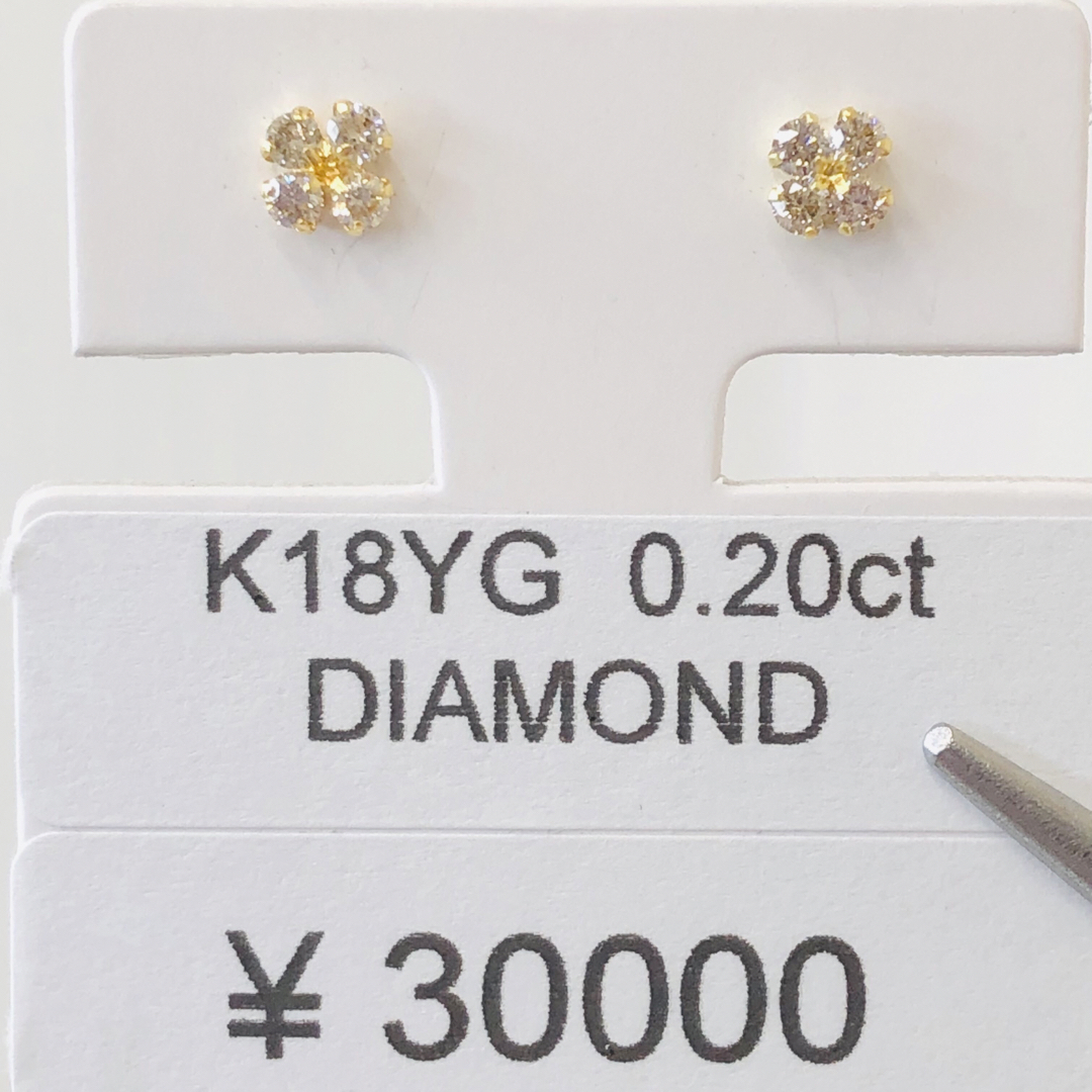 DE-24215 K18YG ピアス ダイヤモンド