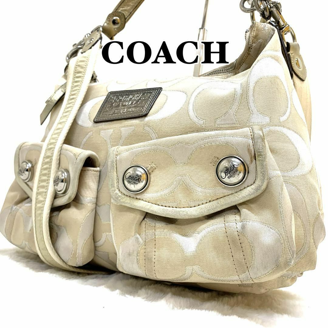 COACH コーチ シグネチャー ポピー 2WAYショルダーバッグ YK22-