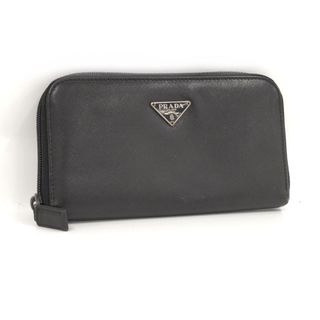 プラダ(PRADA)のPRADA サフィアーノ ラウンドファスナー長財布 ブラック レザー M506A(長財布)