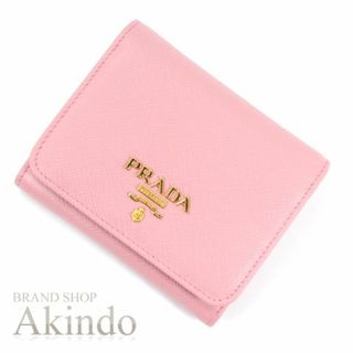 プラダ(PRADA)の【新品】プラダ 三つ折り財布 小銭入れ コインケース コンパクトウォレット ピンク サフィアーノ レディース PRADA 1MH176 レザー ミニ財布 ブランド(財布)