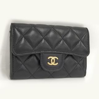 シャネル(CHANEL)のCHANEL カードケース マトラッセ ココマーク レザーブラック AP0214(コインケース)